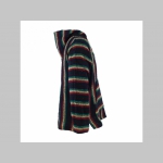 " MEXICO " hrubá bundomikina s kapucou "Klokanka " 80%bavlna 20%polyester farba: čierna s žlto-červeno-zelenými  pruhmi